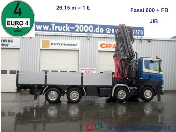Camión caja abierta Scania R 420 Fassi 600 60 T/M+Jib*Seilwind+FB*Euro4: foto 1