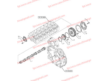 Árbol de levas FPT IVECO CASE Cursor9 F2CFE614A*B041/F2CGE614F*V004 5802431166 Camshaft504254723