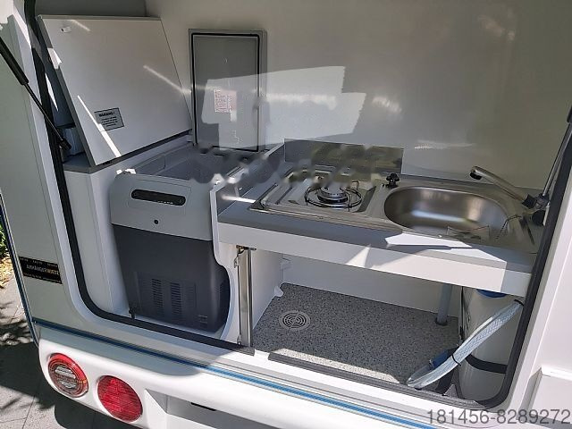 Remolque venta ambulante nuevo trailershop TMC 25 Mini Schlafwagen Küche anstatt zelten: foto 6