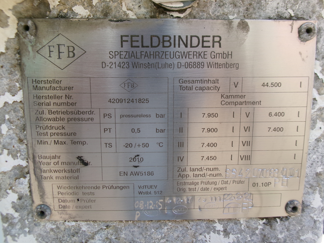Cisterna semirremolque para transporte de combustible Feldbinder Fuel tank alu 42 m3 / / 6 comp + pump: foto 29
