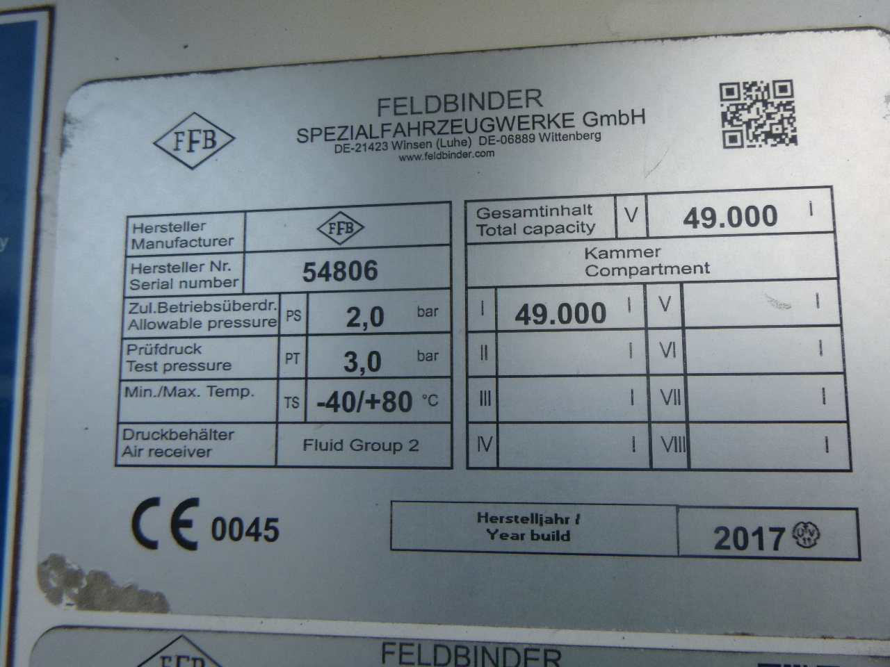 Cisterna semirremolque para transporte de harina Feldbinder Powder tank alu alu 49 m3 / 1 comp: foto 36