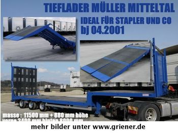 Müller-Mitteltal TS 3 / TIEFLADER HYDRAULISCHE RAMPE STAPLER / !!  - Góndola rebajadas semirremolque