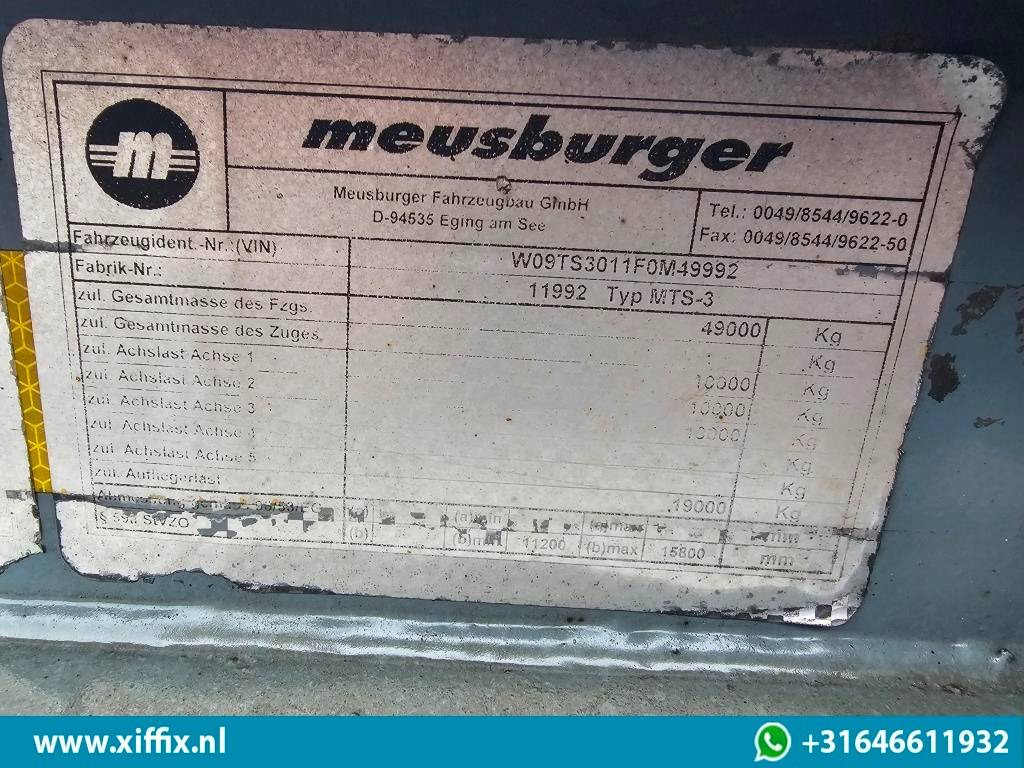 Góndola rebajadas semirremolque Meusburger 3-ass. Uitschuifbare semi dieplader met aluminium kleppen en wielkuip: foto 15