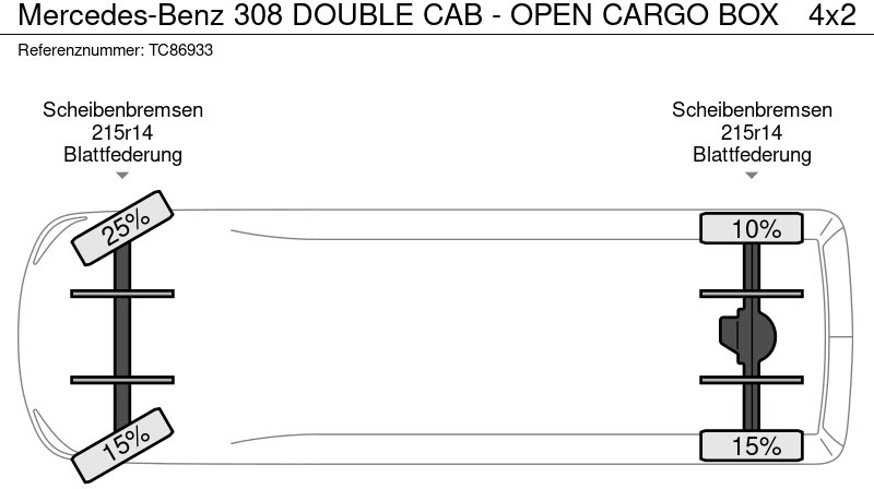 Caja abierta furgoneta Mercedes-Benz 300-serie 308 DOUBLE CAB - OPEN CARGO BOX: foto 14