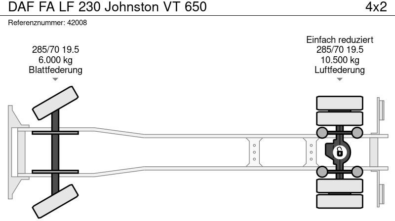 Barredora vial DAF FA LF 230 Johnston VT 650: foto 17