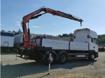 Camión caja abierta, Camión grúa Scania 124L 420 6x2 Retarder HDS FASSI F170 Budowlanka: foto 2