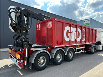 Semirremolque plataforma/ Caja abierta LAG 3-AXLES ALU BOX + CRANE JONSORED 1090 DT-CORTO + CABIN - 2x EXTENDABLE - 5/6 F - BELGIAN PAPERS: foto 5