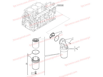 Filtro de aceite FPT IVECO CASE Cursor9 Euro 6 F2CFE612 A/B/D F2CFE614A*B041/F2CGE614F*V004 5802431166 Engine oil filter84565867: foto 4