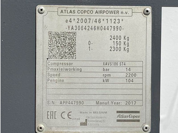 Compresor de aire Atlas-Copco XAVS 186 JD - N: foto 5