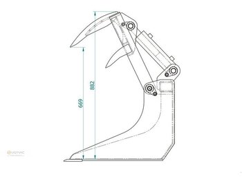 Equipo para silos nuevo Vemac Krokodilschaufel 90 cm Kroko Schaufel Avant Multione Hoflader NEU: foto 3