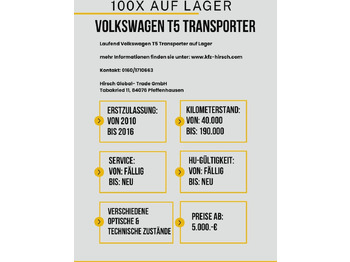 Vehículo comercial ligero Volkswagen T5 Transporter 2.0TDI EU5*2xSchiebetüre*1.Hand*: foto 3