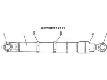 Cilindro hidráulico para Maquinaria de construcción nuevo New Holland YX01V00005F7 - 87336534: foto 3 Cilindro hidráulico para Maquinaria de construcción nuevo New Holland YX01V00005F7 - 87336534: foto 3