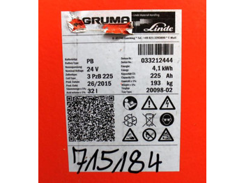 Acumulador GRUMA 24 Volt 3 PzB 225 Ah: foto 5