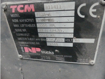 Carretilla elevadora eléctrica Chariot élévateur TCM FB15-6: foto 5 Carretilla elevadora eléctrica Chariot élévateur TCM FB15-6: foto 5