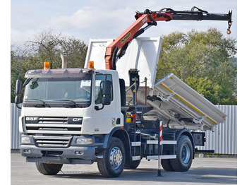 Volquete camión, Camión grúa DAF CF 75.310 Kipper 4,30 m + KRAN * TOPZUSTAND: foto 3