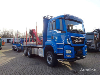 Camión forestal, Camión grúa para transporte de madera MAN TGS 28.500 6x4 Log truck + Crane Epsilon + Trailer: foto 2