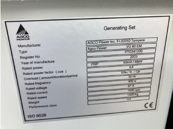 Maquinaria ganadera nuevo Valtra Diesel-Generator VG60: foto 2