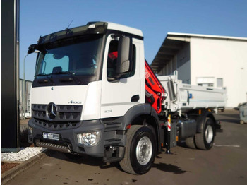 Volquete camión, Camión grúa nuevo Mercedes-Benz Arocs 1832 KK 4x2 Kipper+Kran Fassi F120+Funk: foto 3