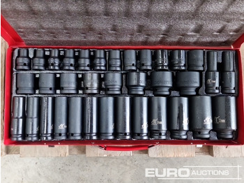 Equipo de taller Unused 35 Piece 1/2" Drive Air Impact Socket Set, Steel Case: foto 2
