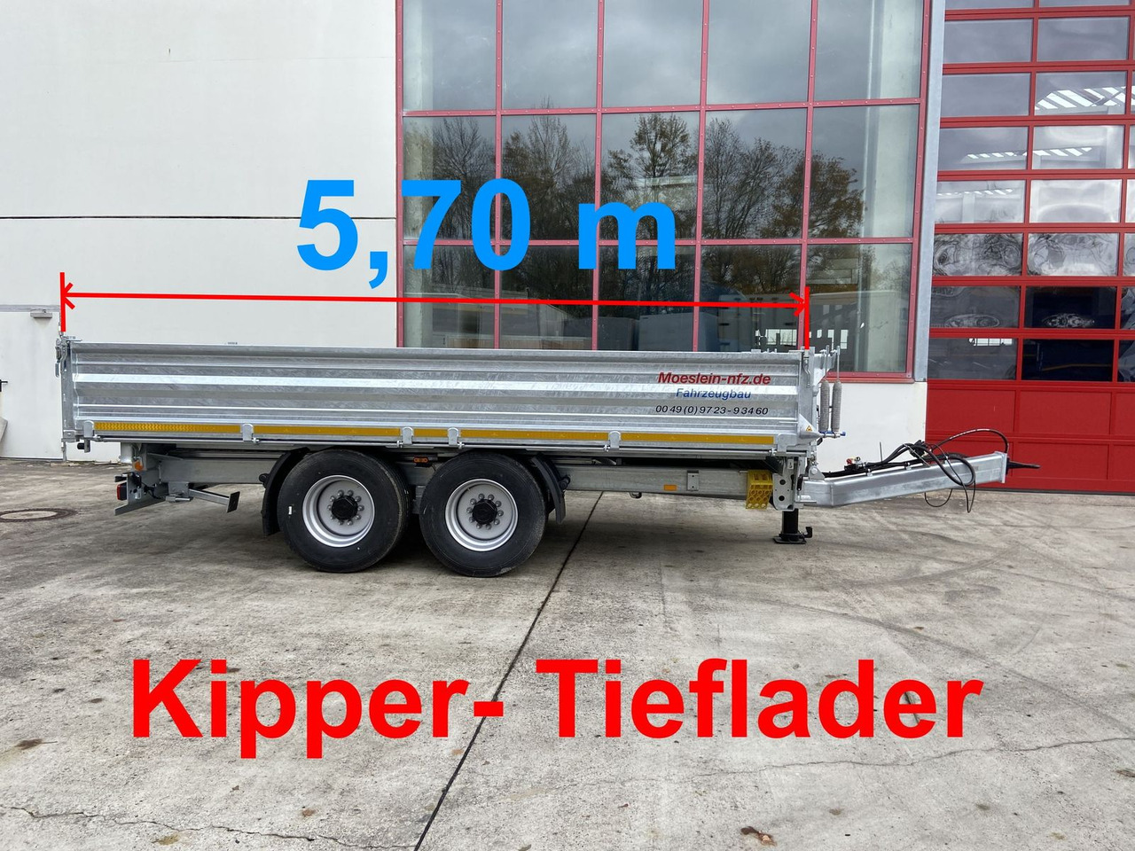Volquete remolque Möslein 14 t Kipper Tieflader 5,70 m lang, Breite Reife: foto 1