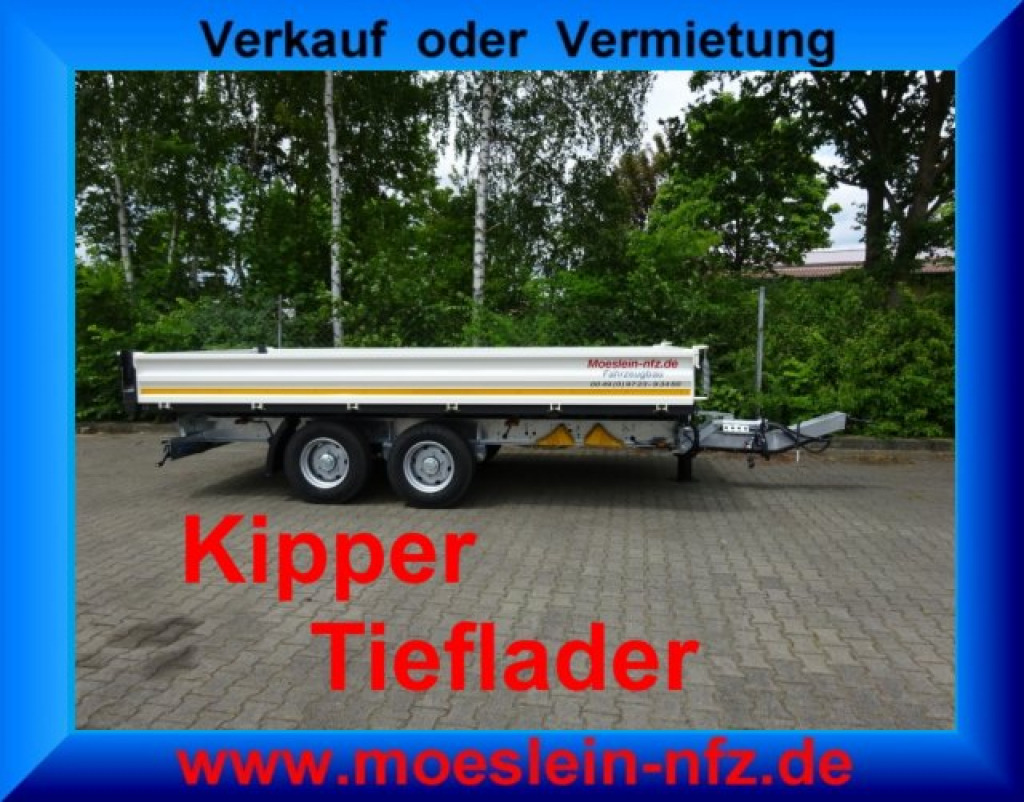 Möslein TTD 11 Weiß neuer Tandem 3- Seitenkipper Tieflader-- Neufahrzeug -- - Volquete remolque: foto 1 Möslein TTD 11 Weiß neuer Tandem 3- Seitenkipper Tieflader-- Neufahrzeug -- - Volquete remolque: foto 1