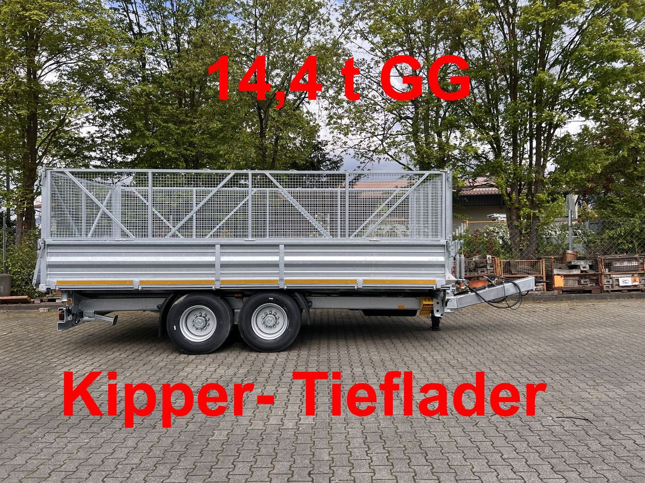 Möslein TTD 14 5,70 m 14 t Tandem- Kipper Tieflader 5,70 m lang, Breite Reifen-- Neufahrzeug -- - Volquete remolque: foto 1 Möslein TTD 14 5,70 m 14 t Tandem- Kipper Tieflader 5,70 m lang, Breite Reifen-- Neufahrzeug -- - Volquete remolque: foto 1