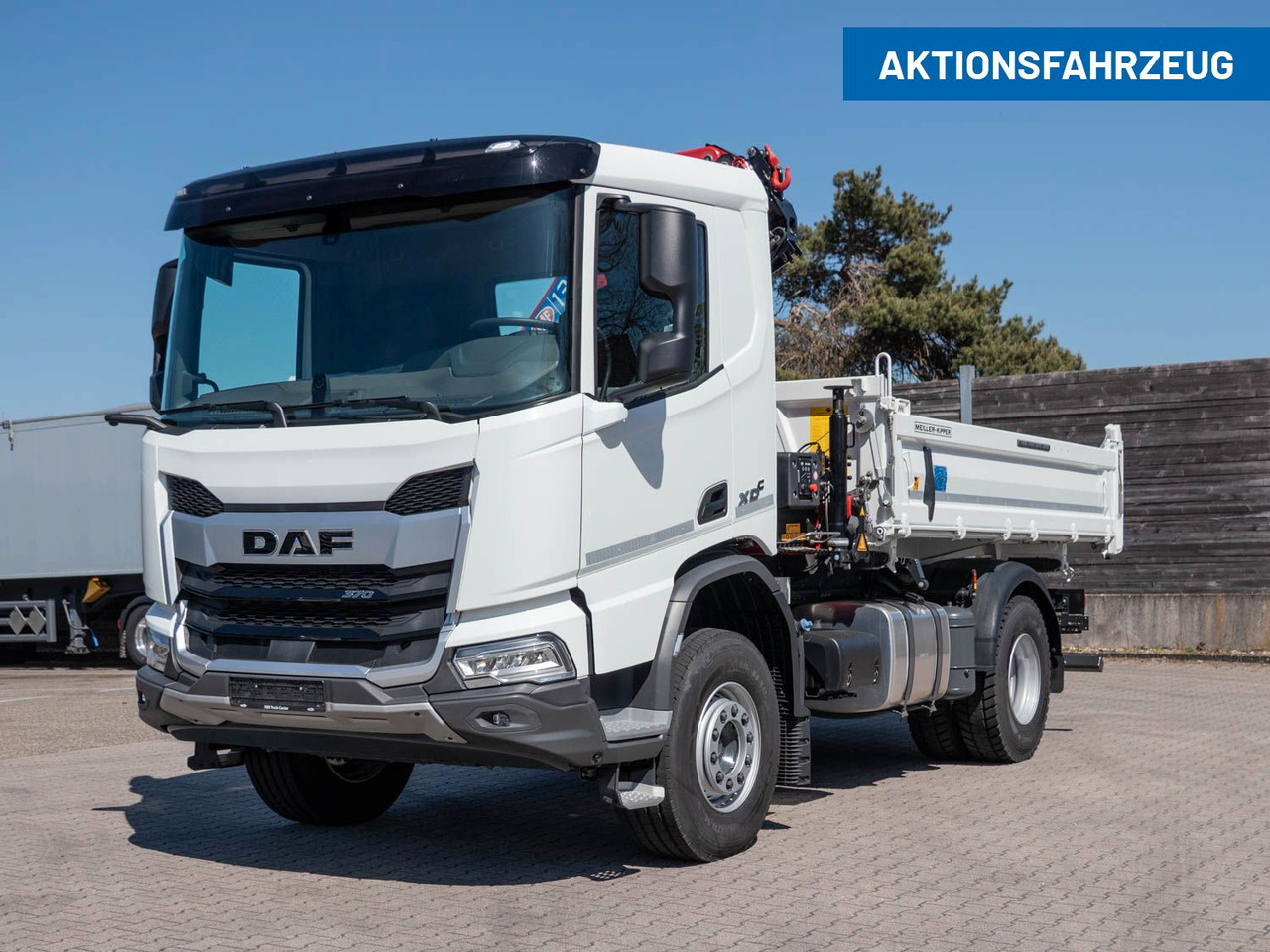 DAF FA XDC 370 Krankipper DAF XDC 370 FA Meiller Krankipper HMF - Camión grúa, Volquete camión: foto 1 DAF FA XDC 370 Krankipper DAF XDC 370 FA Meiller Krankipper HMF - Camión grúa, Volquete camión: foto 1