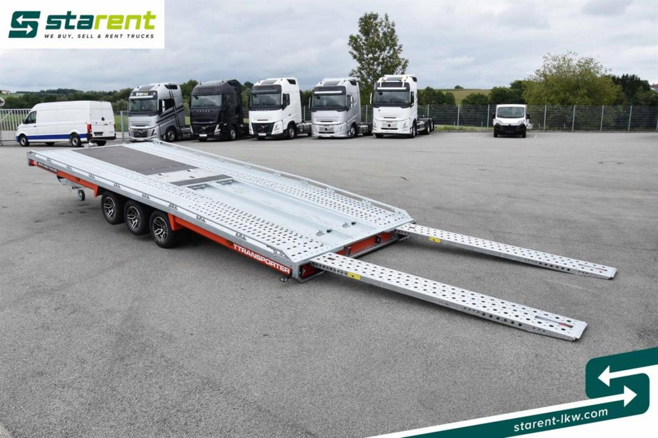 Portavehículos remolque nuevo Brian James Trailers T-Transporter Rampen Seilwinde Kippbar Alu: foto 13