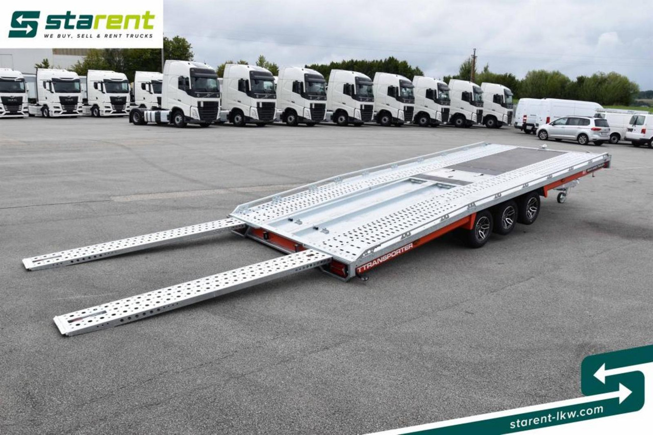 Portavehículos remolque nuevo Brian James Trailers T-Transporter Rampen Seilwinde Kippbar Alu: foto 11