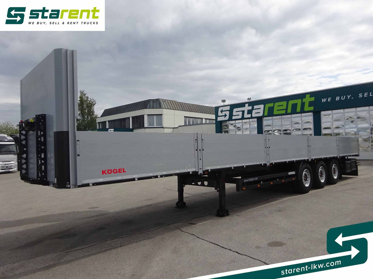 Semirremolque plataforma/ Caja abierta Kögel Baustofftrailer, Liftachse, Lenkachse: foto 1
