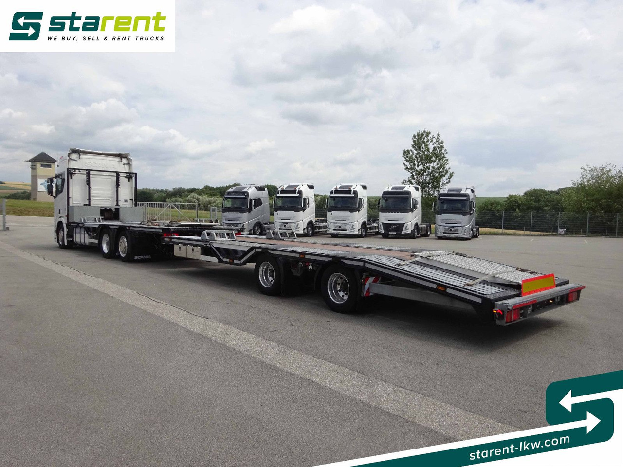 Camión caja abierta Scania R770 V8 Fahrzeugtransporter + Ziegler Anhänger: foto 7