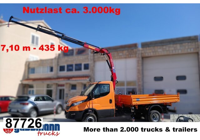 Iveco Daily 70C18H 4x2 mit Kran HMF 340-K3, Funk - Volquete camión, Camión grúa: foto 1 Iveco Daily 70C18H 4x2 mit Kran HMF 340-K3, Funk - Volquete camión, Camión grúa: foto 1
