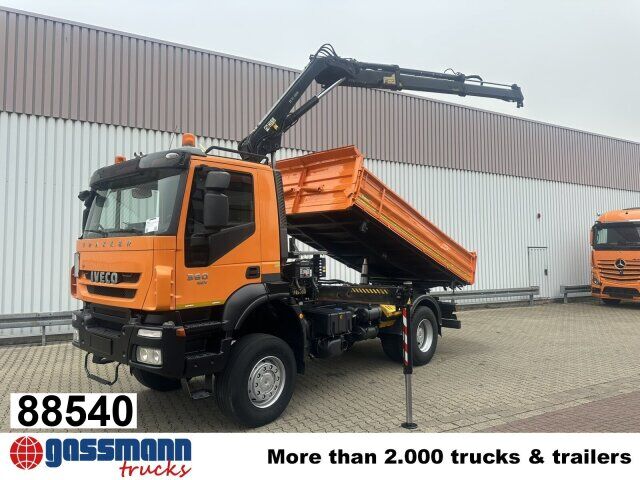 Iveco Trakker AD190T36W 4x4, EEV, Kran Hiab 111BS-2 - Volquete camión, Camión grúa: foto 1 Iveco Trakker AD190T36W 4x4, EEV, Kran Hiab 111BS-2 - Volquete camión, Camión grúa: foto 1