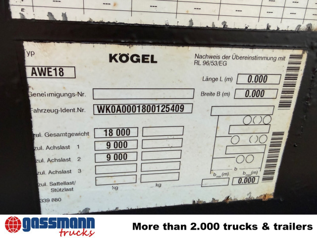 Kögel AWE 18 - Portacontenedore/ Intercambiable remolque: foto 4 Kögel AWE 18 - Portacontenedore/ Intercambiable remolque: foto 4