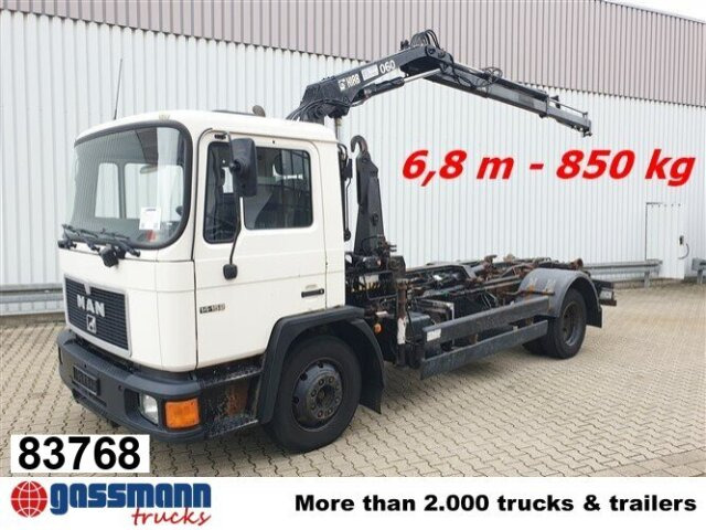 MAN 14.152 F 4x2 BB mit Kran Hiab 060-2 - Multibasculante camión, Camión grúa: foto 1 MAN 14.152 F 4x2 BB mit Kran Hiab 060-2 - Multibasculante camión, Camión grúa: foto 1