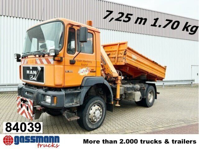 MAN 19.293 4x4 BL, Winterdienstausstattung, Kran - Volquete camión, Camión grúa: foto 1 MAN 19.293 4x4 BL, Winterdienstausstattung, Kran - Volquete camión, Camión grúa: foto 1