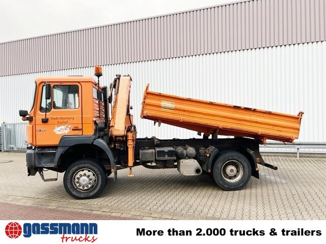 MAN 19.293 4x4 BL mit Kran Meiller MK77RS2 - Volquete camión, Camión grúa: foto 2 MAN 19.293 4x4 BL mit Kran Meiller MK77RS2 - Volquete camión, Camión grúa: foto 2