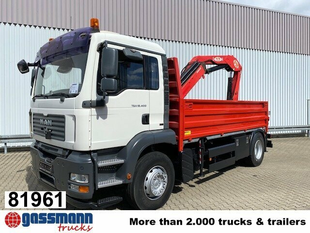 MAN TGA 18.400 4x2 BL Pritsche Heckkran PM17523 - Camión caja abierta, Camión grúa: foto 1 MAN TGA 18.400 4x2 BL Pritsche Heckkran PM17523 - Camión caja abierta, Camión grúa: foto 1