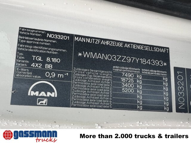 MAN TGL 8.180 4X2 BB, Meiller Kipper - Volquete camión: foto 5 MAN TGL 8.180 4X2 BB, Meiller Kipper - Volquete camión: foto 5