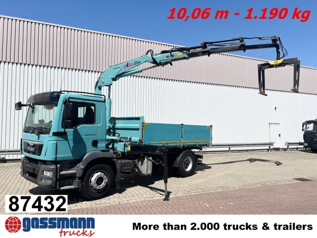 MAN TGM 18.290 4X2 BL mit Kran Hyva HB 150C - Volquete camión, Camión grúa: foto 1 MAN TGM 18.290 4X2 BL mit Kran Hyva HB 150C - Volquete camión, Camión grúa: foto 1