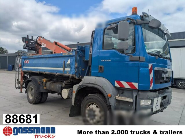 MAN TGM 18.290 4X4 BB, EEV, Heckkran Atlas AK - Volquete camión, Camión grúa: foto 1 MAN TGM 18.290 4X4 BB, EEV, Heckkran Atlas AK - Volquete camión, Camión grúa: foto 1