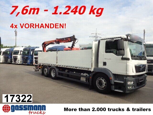 MAN TGM 26.340 6x2-4 LL,Lenk-Liftachse, Heckkran, - Camión caja abierta, Camión grúa: foto 1 MAN TGM 26.340 6x2-4 LL,Lenk-Liftachse, Heckkran, - Camión caja abierta, Camión grúa: foto 1