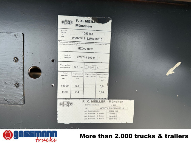 Meiller MZDA 18/21, Stahlbordwände, ca. 10m³ - Volquete remolque: foto 3 Meiller MZDA 18/21, Stahlbordwände, ca. 10m³ - Volquete remolque: foto 3