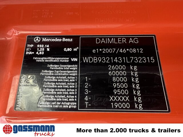 Mercedes-Benz Actros 2644/48 K 6x4, Manual Gearbox, Full Steel - Chasis camión: foto 2 Mercedes-Benz Actros 2644/48 K 6x4, Manual Gearbox, Full Steel - Chasis camión: foto 2