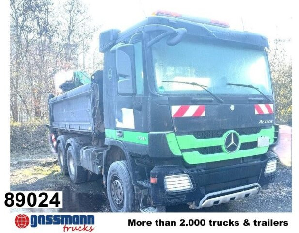 Mercedes-Benz Actros 3341 K 6x4, Bormatik links, Heckkran Penz - Volquete camión, Camión grúa: foto 1 Mercedes-Benz Actros 3341 K 6x4, Bormatik links, Heckkran Penz - Volquete camión, Camión grúa: foto 1