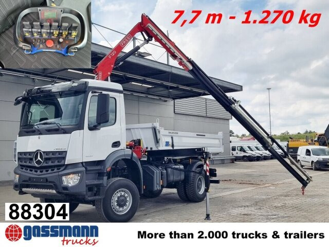 Mercedes-Benz Arocs 1832 AK 4x4, MultimediaCockpit, Navi, Kran - Volquete camión, Camión grúa: foto 1 Mercedes-Benz Arocs 1832 AK 4x4, MultimediaCockpit, Navi, Kran - Volquete camión, Camión grúa: foto 1