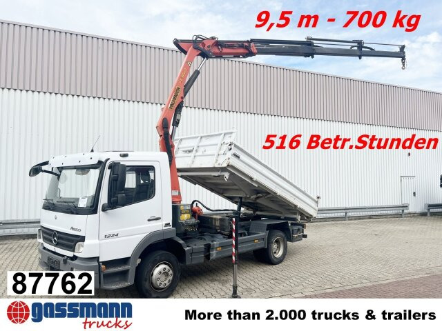 Mercedes-Benz Atego 1224 KK 4x2, 2x AHK, Kran Palfinger PK8501 - Volquete camión, Camión grúa: foto 1 Mercedes-Benz Atego 1224 KK 4x2, 2x AHK, Kran Palfinger PK8501 - Volquete camión, Camión grúa: foto 1