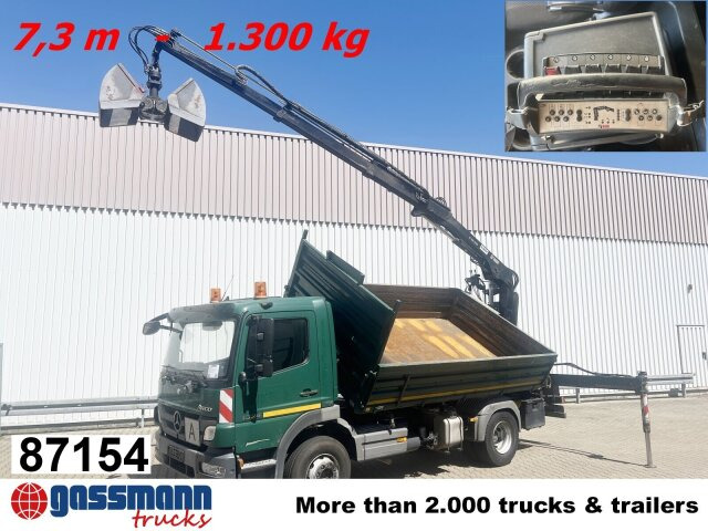 Mercedes-Benz Atego 1624/27 4x2, Heckkran Hiab 099 BS-2 HiDuo, - Volquete camión, Camión grúa: foto 1 Mercedes-Benz Atego 1624/27 4x2, Heckkran Hiab 099 BS-2 HiDuo, - Volquete camión, Camión grúa: foto 1