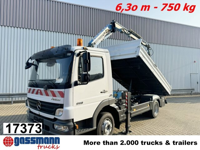 Mercedes-Benz Atego 818 K 4x2 mit Kran Atlas AK 50.1-A2 - Volquete camión, Camión grúa: foto 1 Mercedes-Benz Atego 818 K 4x2 mit Kran Atlas AK 50.1-A2 - Volquete camión, Camión grúa: foto 1