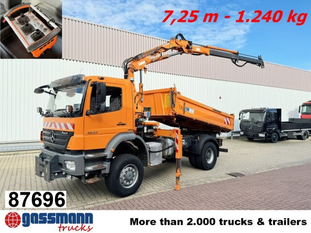 Mercedes-Benz Axor 1833 AK 4x4, Winterdienstausstattung, Kran - Volquete camión, Camión grúa: foto 1 Mercedes-Benz Axor 1833 AK 4x4, Winterdienstausstattung, Kran - Volquete camión, Camión grúa: foto 1